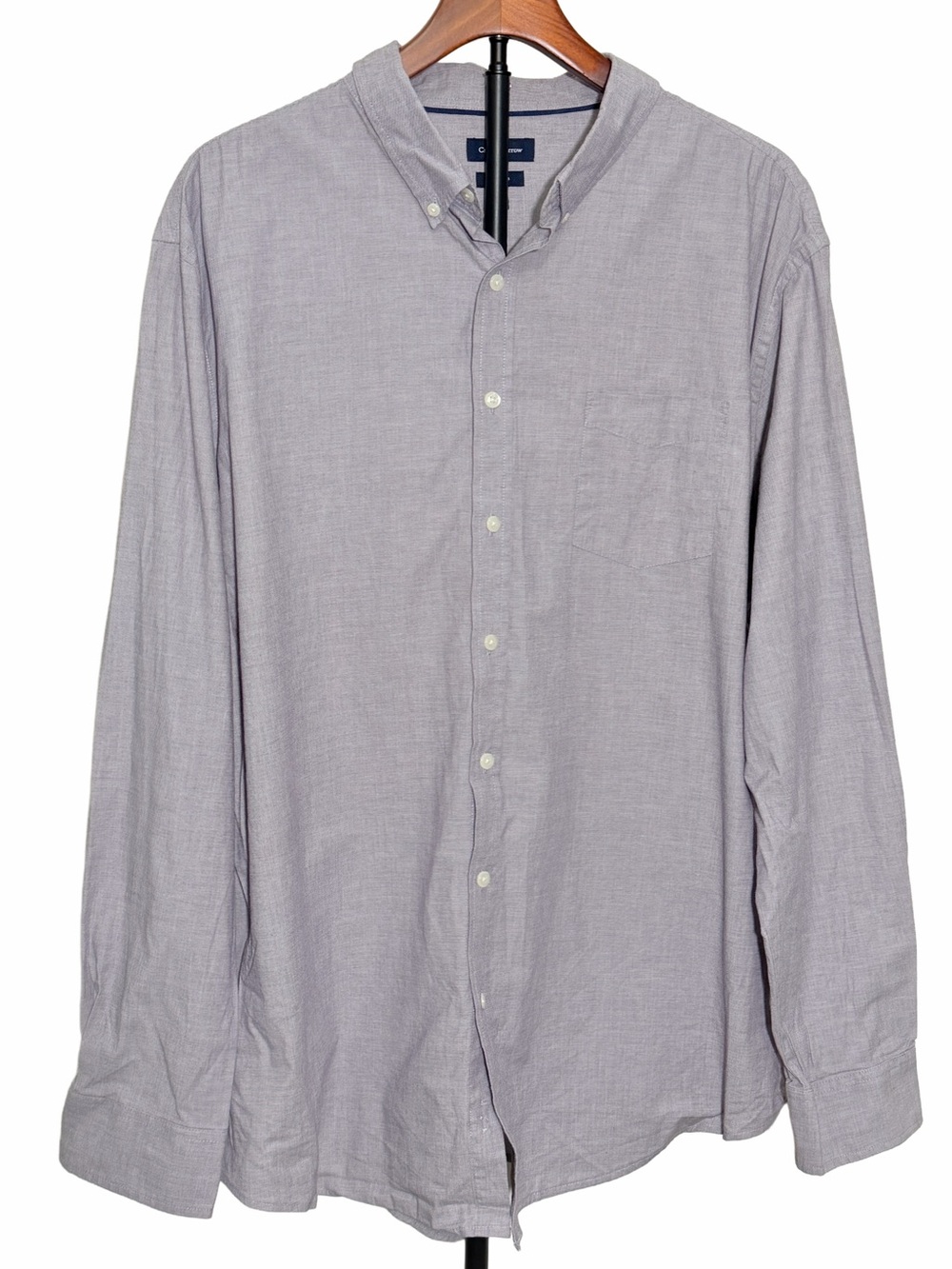 Men's Long-Sleeve Button-Down Shirt - Light lilac purple XXL business casual